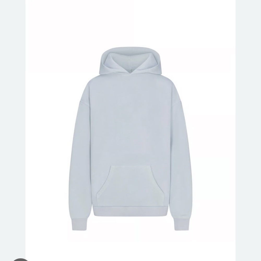 SKIMS Boyfriend Fleece Pullover Hoodie Zen Blue XS NWT